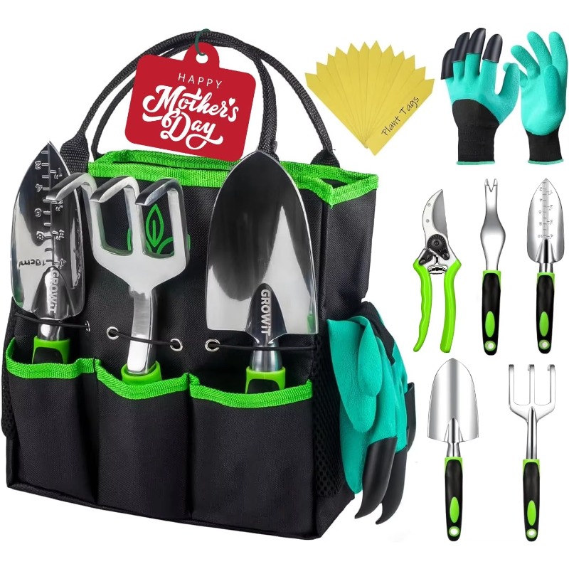 Gardening Hand Tools Yard - 9-delige ergonomische tuingereedschapset, complete tuinhandset met