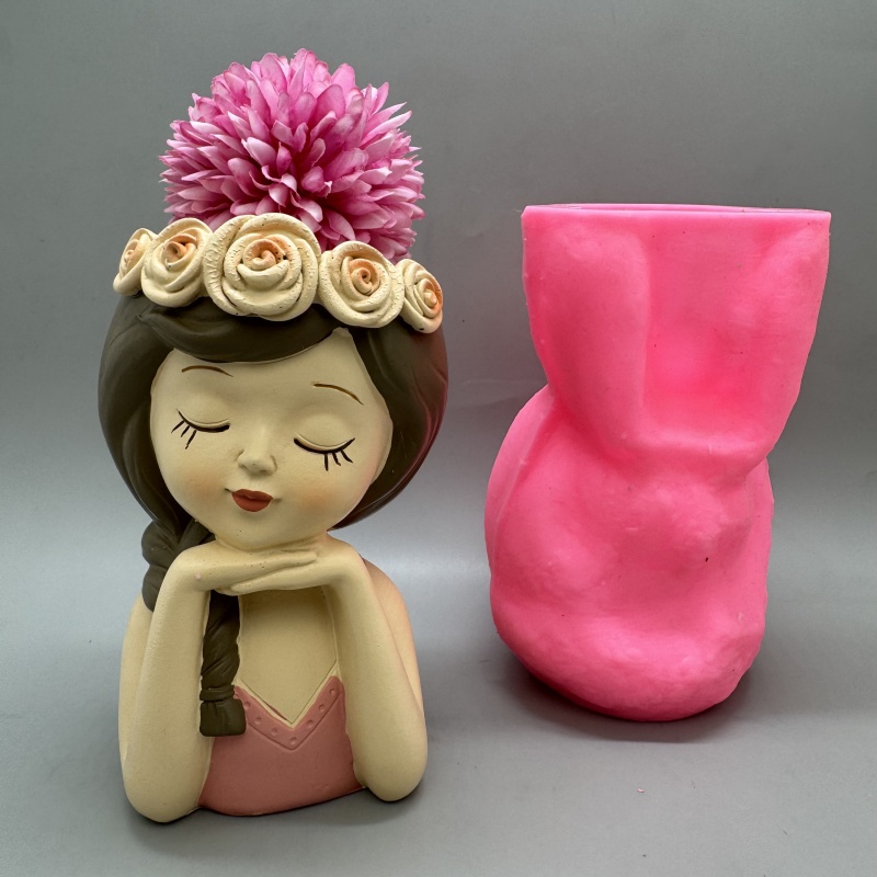 Gardening Tools Cute - Schattig meisje bloempot siliconen mal gebruikt