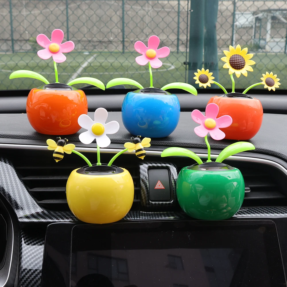 Gardening Tools Cute - Auto Ornament Op Zonne-Energie Dansend Hoofd
