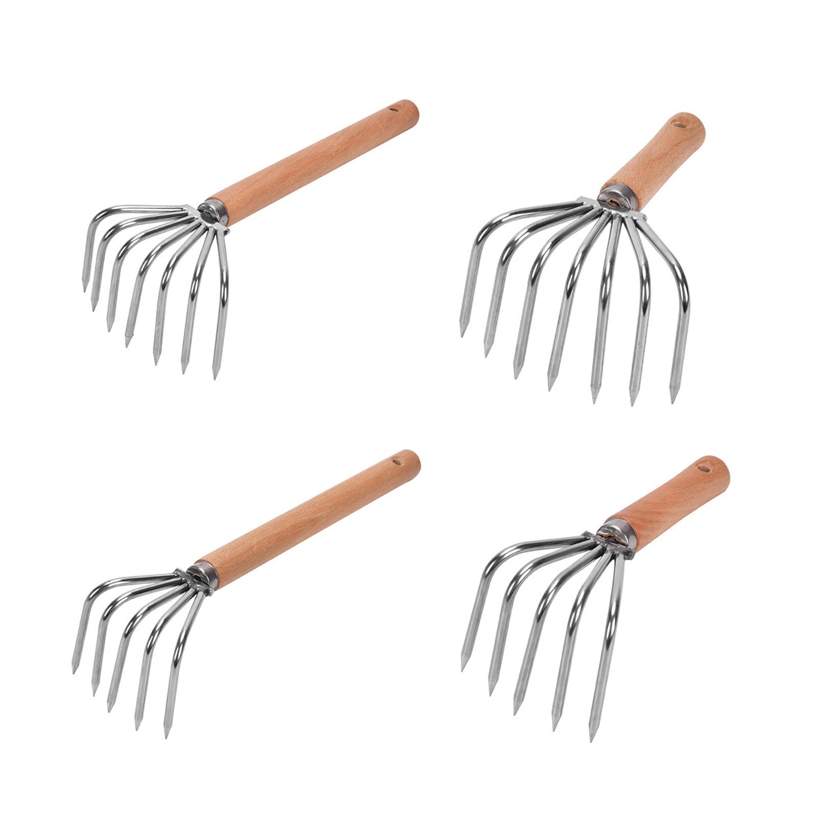 Gardening Hand Tools Yard - Handharkcultivator Roestvrijstalen klauwen Lichtgewicht graven Houten