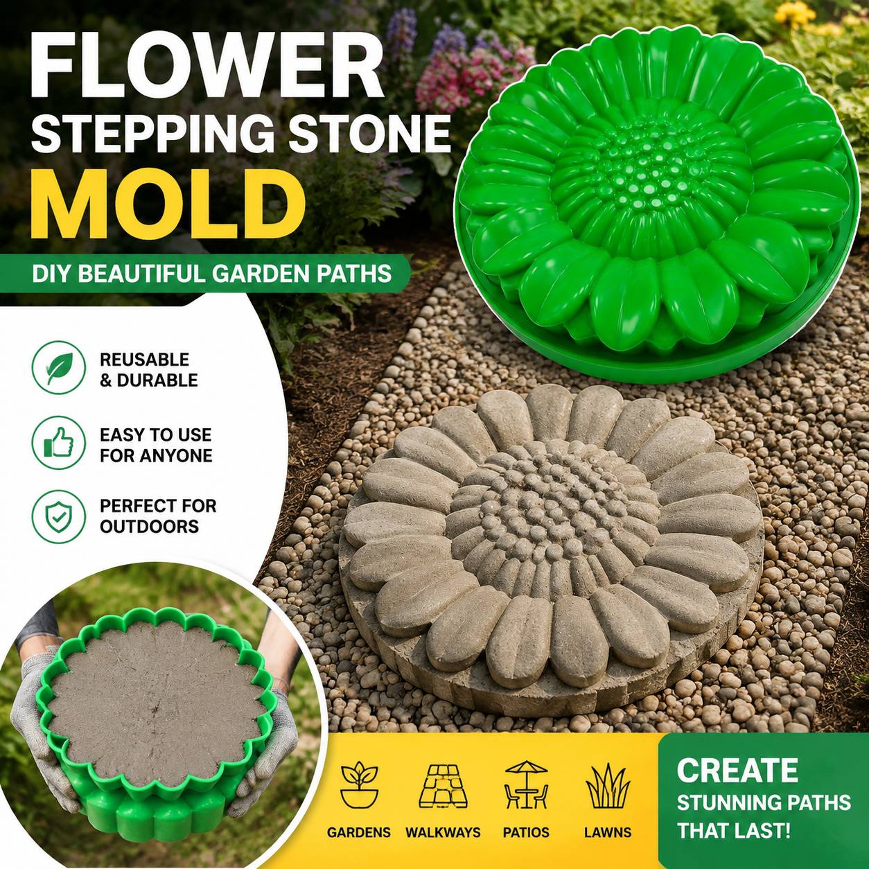 Zonnebloem Terras Steenmal Set - Gardening Yard Tools recensie en prijs