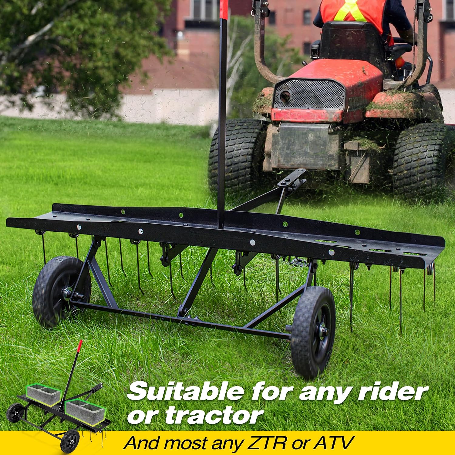Aanhanger voor gazonontstekker - Gardening Yard Tools recensie en prijs